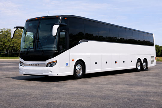 56-passenger charter bus rental Hanford TX